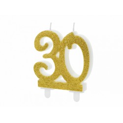 Pd Lumanare Tort Birthday Candle, Number 30, Gold, 7.5cm Scu5-30-019