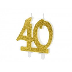 Pd Lumanare Tort Birthday Candle, Number 40, Gold, 7.5cm Scu5-40-019