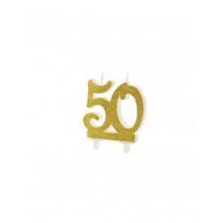 Pd Lumanare Tort Birthday Candle, Number 50, Gold, 7.5cm Scu5-50-019