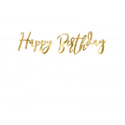 Pd Banner Happy Birthday, Gold, 16.5x62cm Grl75-019m