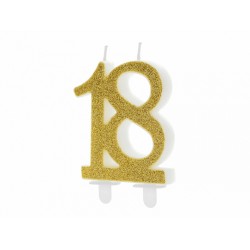 Pd Lumanare Tort Birthday Candle, Number 18, Gold, 7.5cm Scu5-18-019