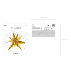 Pd Balon Folie Aluminiu Star 3d, 95cm, Gold Fb67m-019