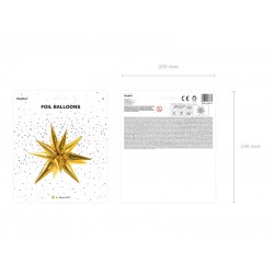 Pd Balon Folie Aluminiu Star 3d, 70cm, Gold Fb68m-019
