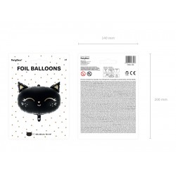 Pd Balon Folie Aluminiu Cat, 48x36cm, Black Fb84