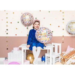 Pd Balon Folie Aluminiu Happy Birthday, 35cm, Light Pink Fb48