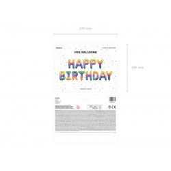 Pd Balon Folie Aluminiu Happy Birthday, 340x35cm, Rainbow Fb71