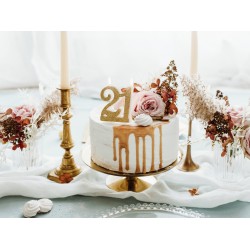 Pd Lumanare Tort Birthday Candle, Number 21, Gold, 7.5cm Scu5-21-019