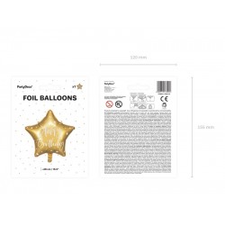 Pd Balon Folie Aluminiu& Happy Birthday, 40cm, Gold Fb93-019