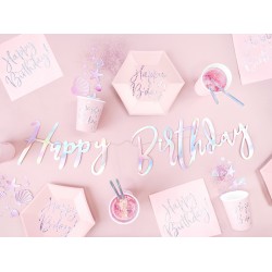 Pd Pahare Carton Happy B'day!, Light Powder Pink, 220ml 6/set Kpp63-081pj-eu3