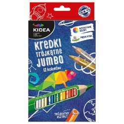 De Creioane Colorate Triunghiulare Jumbo 12/set Kidea Ktg12ka