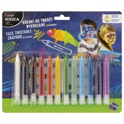 De Set Creioane Pictura Pe Fata Retractabile 12 Culori Kidea Kdtw12ka
