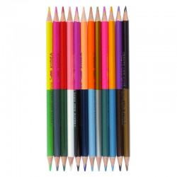 De Creioane Colorate Triunghiulare 2 Capete 12/set Kidea Ktd24kka