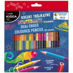 De Creioane Colorate Triunghiulare 2 Capete 24/set Kidea Ktd48kka