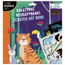 De Carte De Colorat Scratch Art Book 3 Coli + Sablon Animale Kidea Kwsaka
