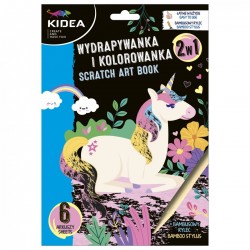 De Carte De Colorat Scratch Art Book 6 Coli Unicorn Kidea Wkbka