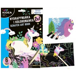 De Carte De Colorat Scratch Art Book 6 Coli Unicorn Kidea Wkbka