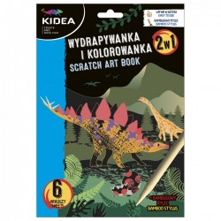 De Carte De Colorat Scratch Art Book 6 Coli Dinozauri Kidea Wkcka
