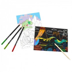 De Carte De Colorat Scratch Art Book 6 Coli Dinozauri Kidea Wkcka