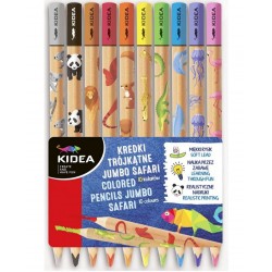 De Creioane Colorate Jumbo Safari 10 Culori/set Kidea Ktjs10kka