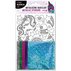 De Set Creativ Cu Stickere Si Folii Colorate Metalizate Unicorn Kidea Mnzkuka