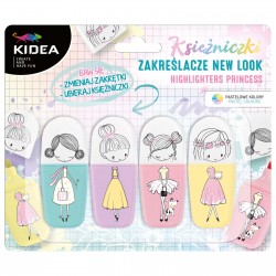 De Textmarker 4/set Culori Pastel Princess New Look Kidea Zknlka