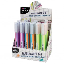 De Textmarker 2 In 1 Cu Un Capat Si Doua Culori Separate Pentru Linii Duble Kidea Z2w1ka