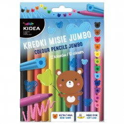 De Creioane Colorate 12/set Jumbo Forma Ursulet Kidea Kmj12kka