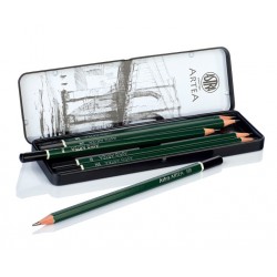 As Set 6 Creioane Grafit 3b-2h Artea Astra Cutie Metal 206118001
