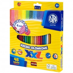 As Creioane Colorate 48/set Hexagonale + Ascutitoare Astra 312120006