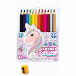 As Creioane Colorate Jumbo Unicorn 12/set + Ascutitoare 312221007