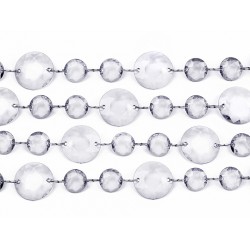 Pd Ghirlanda Din Cristale, Transparent, 1 Metru, 18x30mm, Cc02