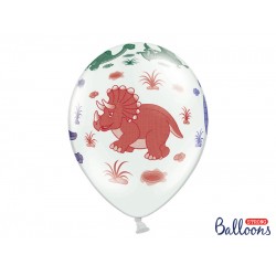 Pd Baloane Balloons 30cm, Dinosaurs, Pastel Pure White, 6/set Sb14p-159-008-6