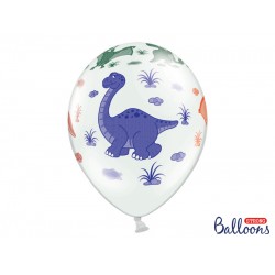 Pd Baloane Balloons 30cm, Dinosaurs, Pastel Pure White, 6/set Sb14p-159-008-6