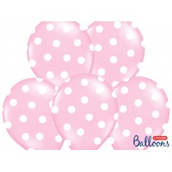 Pd Baloane Balloons 30cm, Dots, Pastel Baby Pink, 6/set Sb14p-223-081jw-6