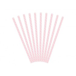 Pd Paie Din Hartie Pentru Bauturi Dots Light Pink, 19.5cm 10/set Spp2-081j