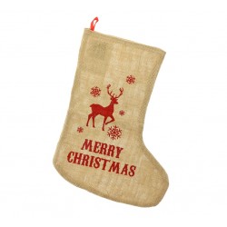 God Decoratiune Craciun Soseta Christmas Sock Jute Reindeer, 44.5cm Nw-sszjr