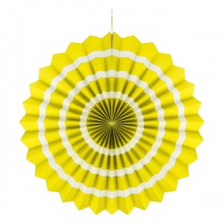 God Decoratiuni Suspendate Din Hartie Rosette, White Stripe, Yellow, 40cm Pf-rdbzo40