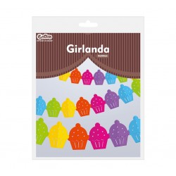 God Ghirlanda Din Hartie Colourful Cupcakes, 360cm Pf-gpkb