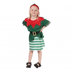 God Costum Pt Copii Little Elf 92/104cm, Bluza, Fusta, Curea, Palarie Sl-el92