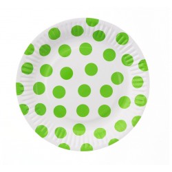 God Farfurii Carton Polka Dot Green, 18cm, 6 Set Pf-tgp7