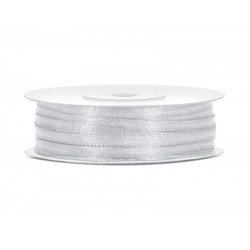 Pd Banda Satin, Satin Ribbon, Silver, 3mm/50m Ts3-018