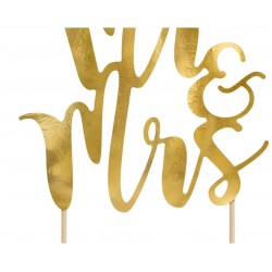 Pd Decoratiuni Pentru Tort Mr&mrs, Gold, 25,5cm Kpt10-019m