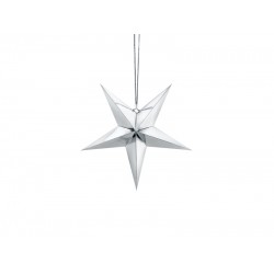 Pd Steluta Din Hartie, Paper Star, 30cm, Silver Gwp1-30-018m