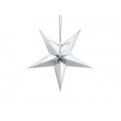 Pd Steluta Din Hartie, Paper Star, 45cm, Silver Gwp1-45-018m