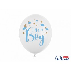 Pd Baloane Balloons 30 Cm, It's A Boy, Pastel Pure White 6/set Sb14p-232-008-6