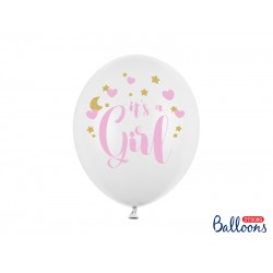 Pd Baloane Balloons 30cm, It's A Girl, Pastel Pure White 6/set Sb14p-233-008-6