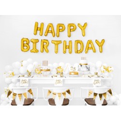 Pd Balon Folie Aluminiu Happy Birthday, 340x35cm, Gold Fb6m-019