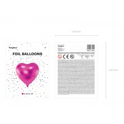 Pd Balon Folie Aluminiu Heart, 45cm, Dark Pink Fb9m-006