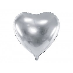 Pd Balon Folie Aluminiu Heart, 45cm, Silver Fb9m-018
