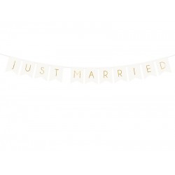 Pd Banner Just Married, 15 X 155cm White Grl68-008